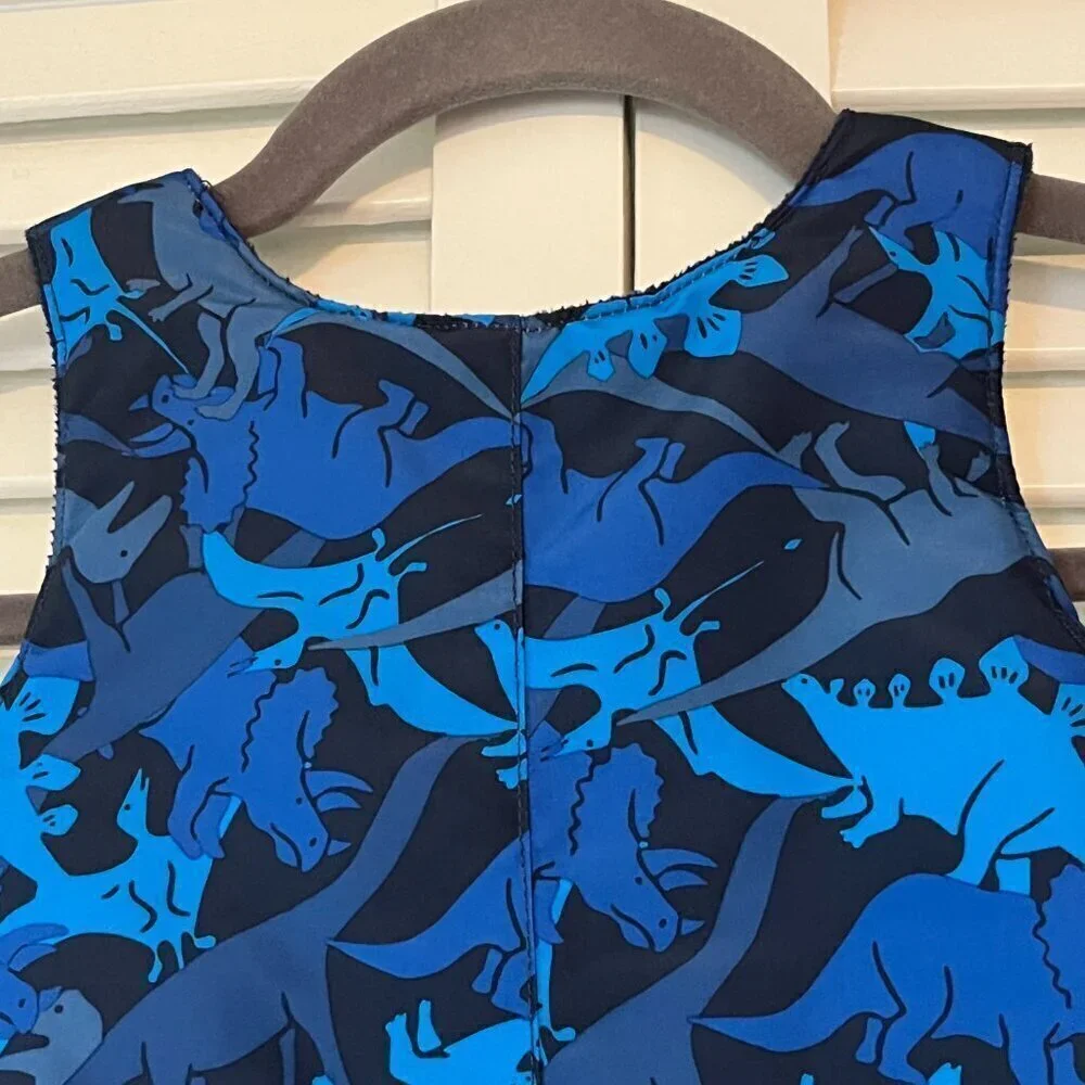 The Children's Place snow pants bib overalls dinosaurs blue 12-18 months